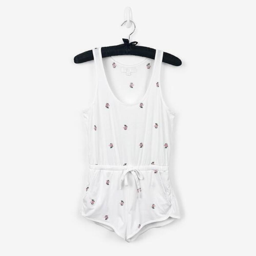 Spiritual Gangster Perfect Lounge Romper Size S White Floral Casual Soft Girl‎
